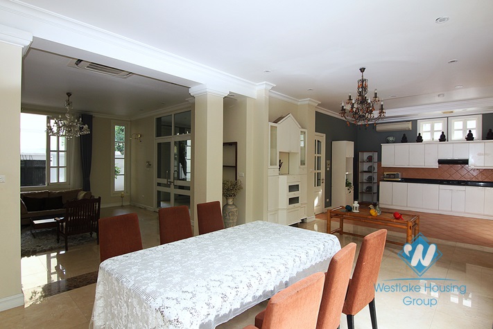 An elegant and high-end villa with a big yard for rent in Tay Ho area